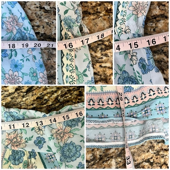 Salty Bright mini dress floral boho Cottegecore Peasent beach 8 Swing Casual - Picture 6 of 10